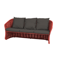Плетеный диван Nova DeckWOOD трехместный, Красный