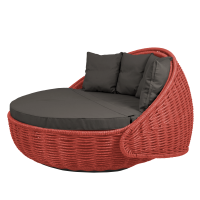 Беседка-кровать плётеная Nestbed с откидным верхом 180 х 180 х 105 см, Красный