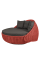 Беседка-кровать плётеная Nestbed с откидным верхом 180 х 180 х 105 см, Красный