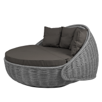 Беседка-кровать плётеная Nestbed с откидным верхом 180 х 180 х 105 см, Серый