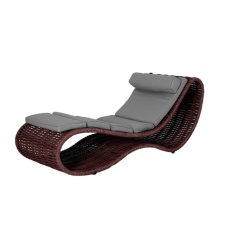 Плетеный напольный шезлонг DeckWOOD Wave pool коричневый