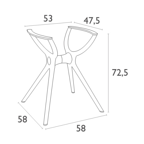 Подстолье пластиковое Siesta Contract Air Legs Small