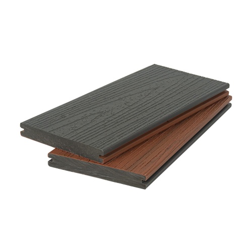 Террасная доска МАССИВ co-extrusion 20*140*2900мм 3D текстура дерева PREMIUM (2 стороны/2 цвета), м.пог, суар+темно серый