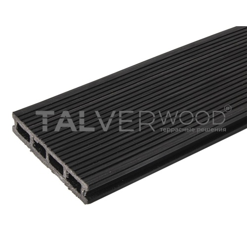 Террасная доска двухсторонняя антрацит TalverWood 3D 150*25мм (3 м) 3D текстура дерева, м.пог