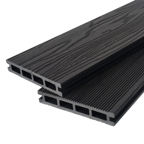 Террасная доска двухсторонняя антрацит TalverWood 3D 150*25мм (6 м) 3D текстура дерева, м.пог