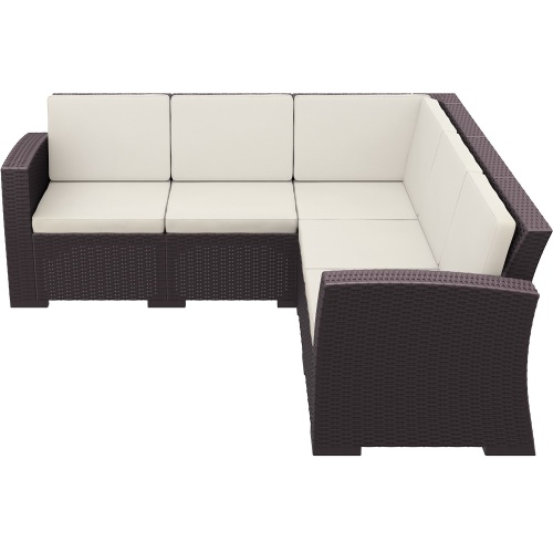 Диван пластиковый плетеный угловой с подушками Siesta Contract Monaco Lounge Corner