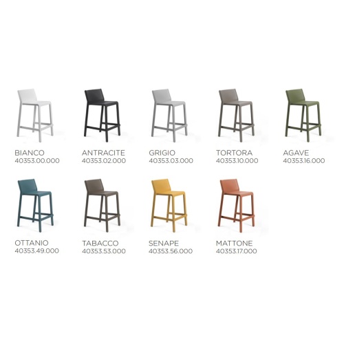 Стул пластиковый полубарный Nardi Trill Stool Mini