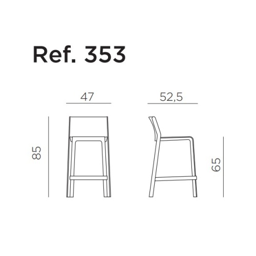 Стул пластиковый полубарный Nardi Trill Stool Mini
