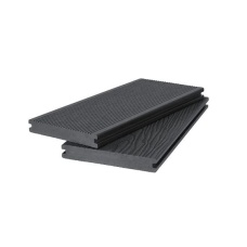 Террасная доска двухсторонняя МАССИВ VELVET BRUSHING+3D WOOD BRUSHING 20х140х2900 мм, за м.пог, Чёрный, 4 м