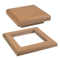 Крышка+юбка из ДПК 125*125мм для столба 3D, Орех