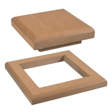 Крышка+юбка из ДПК 125*125мм для столба 3D, Орех