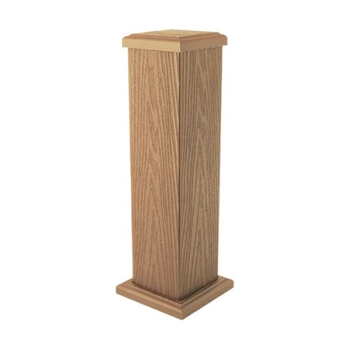 Крышка+юбка из ДПК 125*125мм для столба 3D, Орех