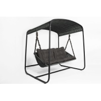 Плетеный диван Sky Bed Lite 2000 х1800м х1450мм черный