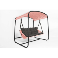 Плетеный диван Sky Bed Lite 2000 х1800м х1450мм светло-розовый