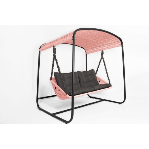 Плетеный диван Sky Bed Lite 2000 х1800м х1450мм светло-розовый