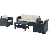 Комплект пластиковой плетеной мебели Siesta Contract Monaco Lounge Set XL