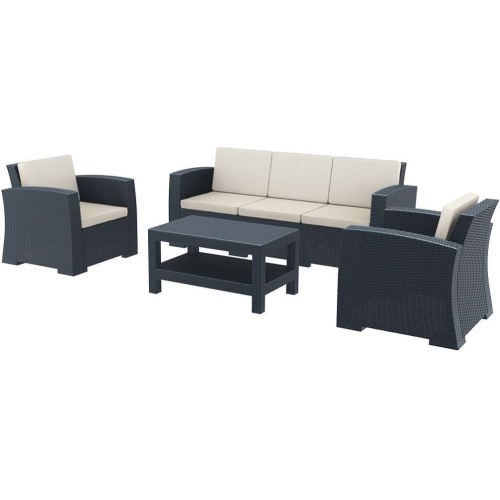 Комплект пластиковой плетеной мебели Siesta Contract Monaco Lounge Set XL