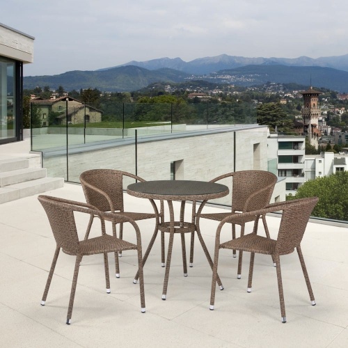 Комплект плетеной мебели T282ANT/Y137C-W56 Light Brown 4Pcs
