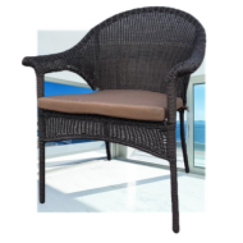 Плетеное кресло LV-140B-Brown с подушкой в комплекте