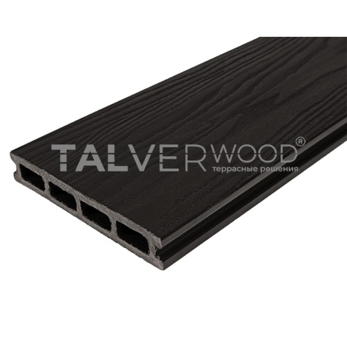 Террасная доска двухсторонняя антрацит TalverWood 3D 150*25мм (3 м) вельвет, м.пог
