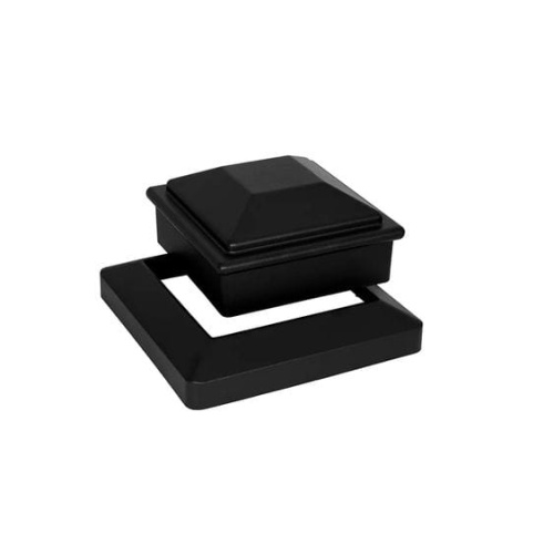 Крышка+юбка для столба 3D 125*125мм, алюминий, Чёрный