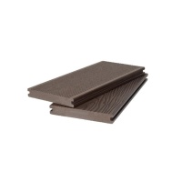 Террасная доска двухсторонняя МАССИВ VELVET BRUSHING+3D WOOD BRUSHING 20х140х2900 мм, за м.пог, Темно-коричневый, 5.8 м