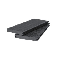 Террасная доска двухсторонняя МАССИВ VELVET BRUSHING+3D WOOD BRUSHING 20х140х2900 мм, за м.пог, Чёрный, 5.8 м