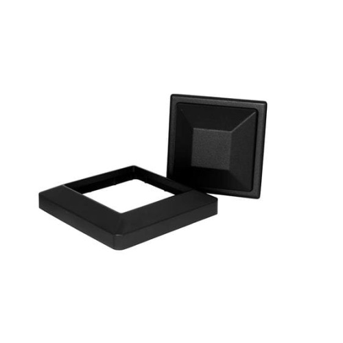 Крышка+юбка для столба 3D 125*125мм, алюминий, Чёрный