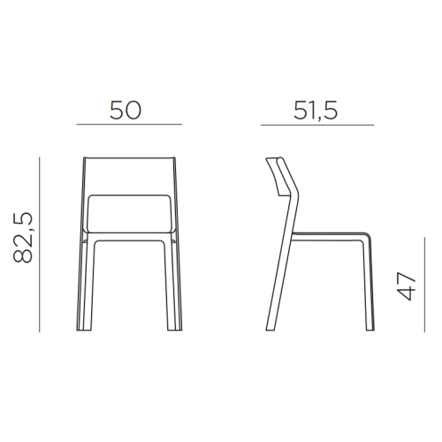 Стул пластиковый Nardi Trill Bistrot