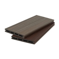Террасная доска co-extrusion 20*140*2900 мм 3D текстура дерева PREMIUM (2 стороны/2 цвета), м.пог, шоколад+серый
