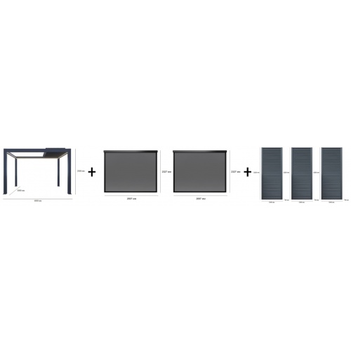 Пергола биоклиматическая моторизованная 3х4 м Tagliamento Pergola 150 Series