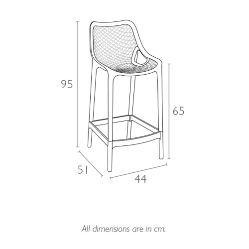 Стул пластиковый полубарный Siesta Contract Air Bar 65