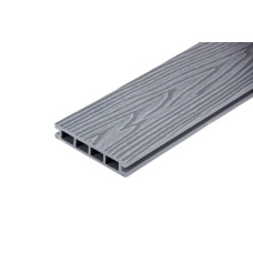 Террасная доска 3D текстура дерева AISTONE из МПК 140*25*4000мм двусторонняя, за м.пог, Серый