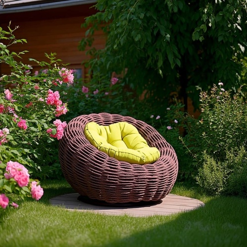 Плетеное кресло DeckWOOD Nest 800 х 1200мм красный