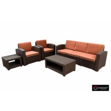 Комплект пластиковой мебели на 5 персон RATTAN Premium 5 венге