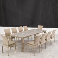 Комплект плетеной мебели T438/Y380C-W85 Latte (10+1) + подушки