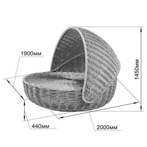 Диван-кровать Nestbed с откидным верхом д/ш/в/ 180х180х105см светло-зеленый