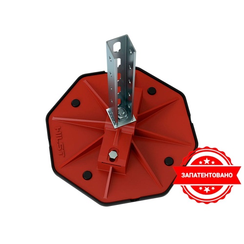 Кровельная опора HILST PLATFORM V 345*345*55мм с антивб.ковр.+h500мм