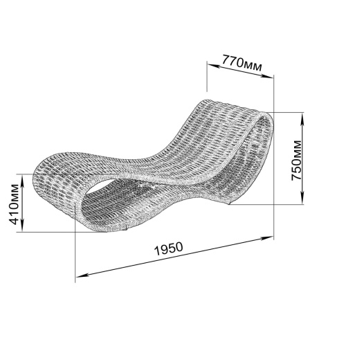 Плетеный шезлонг DeckWOOD 1950 х 770 х 750мм Wave pool песочный