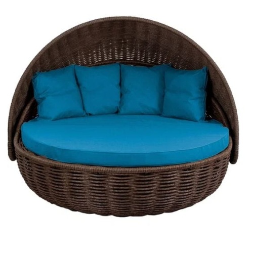 Беседка-кровать плётеная Nestbed с откидным верхом 180 х 180 х 105 см, Серый