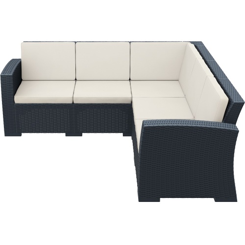 Диван пластиковый плетеный угловой с подушками Siesta Contract Monaco Lounge Corner