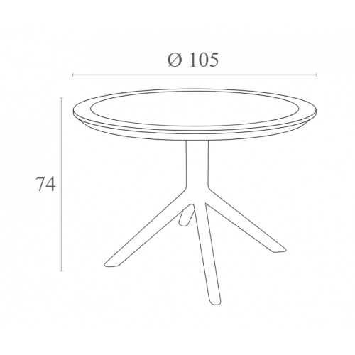 Стол пластиковый Siesta Contract Sky Table Ø105