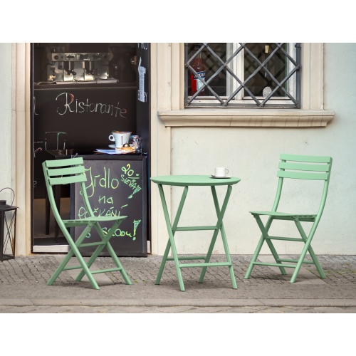 Стол пластиковый складной Siesta Contract Helen Folding Table Ø60 опалово-зеленый