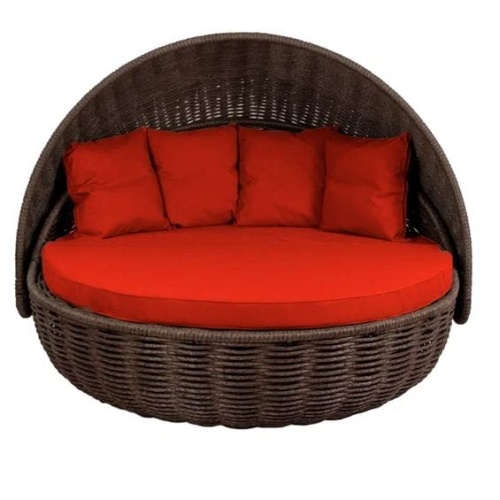 Беседка-кровать плётеная Nestbed с откидным верхом 180 х 180 х 105 см, Серый