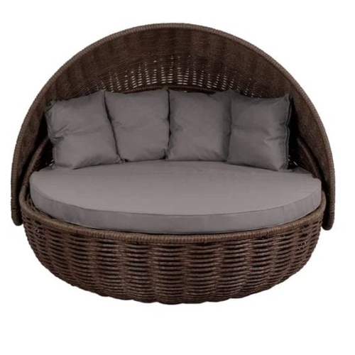 Беседка-кровать плётеная Nestbed с откидным верхом 180 х 180 х 105 см, Серый