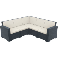 Диван пластиковый плетеный угловой с подушками Siesta Contract Monaco Lounge Corner