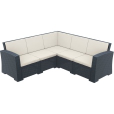 Диван пластиковый плетеный угловой с подушками Siesta Contract Monaco Lounge Corner