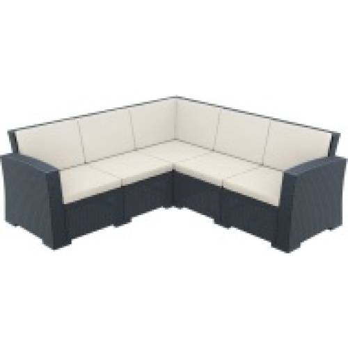 Диван пластиковый плетеный угловой с подушками Siesta Contract Monaco Lounge Corner