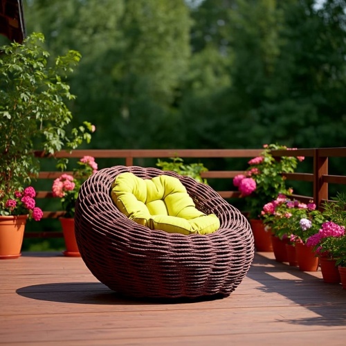 Плетеное кресло DeckWOOD Nest серый