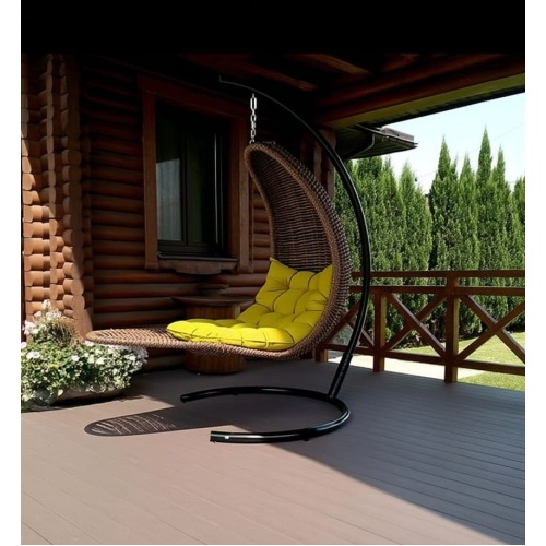 Плетеное подвесное кресло-шезлонг DeckWOOD коричневый